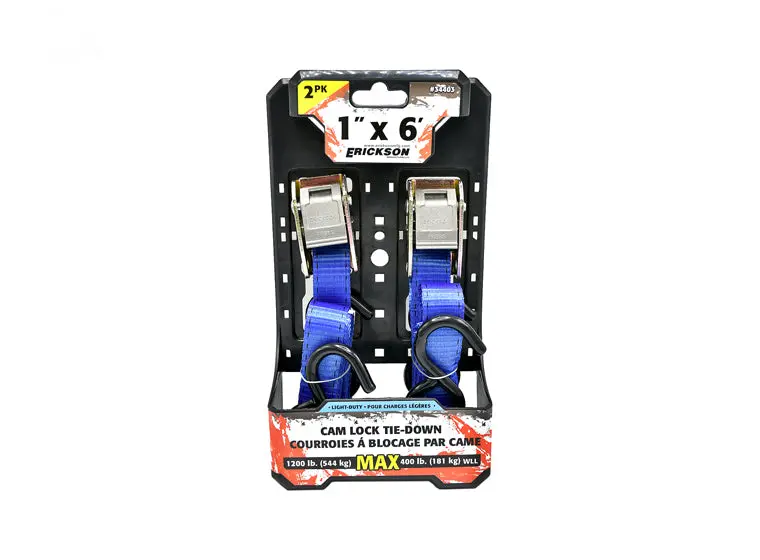 1-Inch × 6-Foot Cam Lock Tie-Down Set – Compact Ratchet-Free Strapping 1