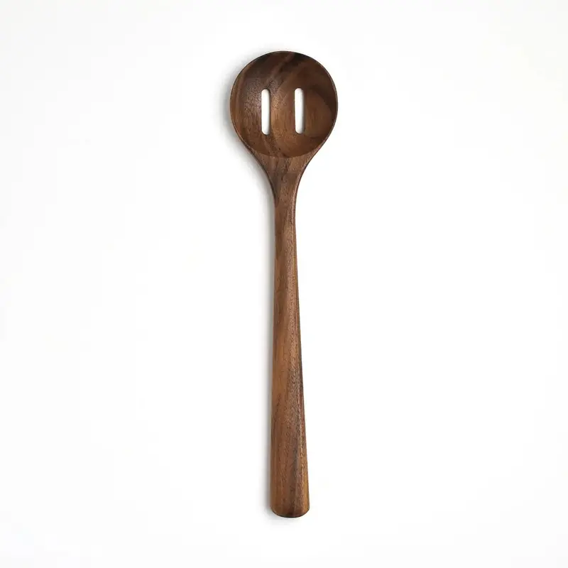 12" Walnut Slotted Serving Spoon – Lightweight & Durable Wood 1