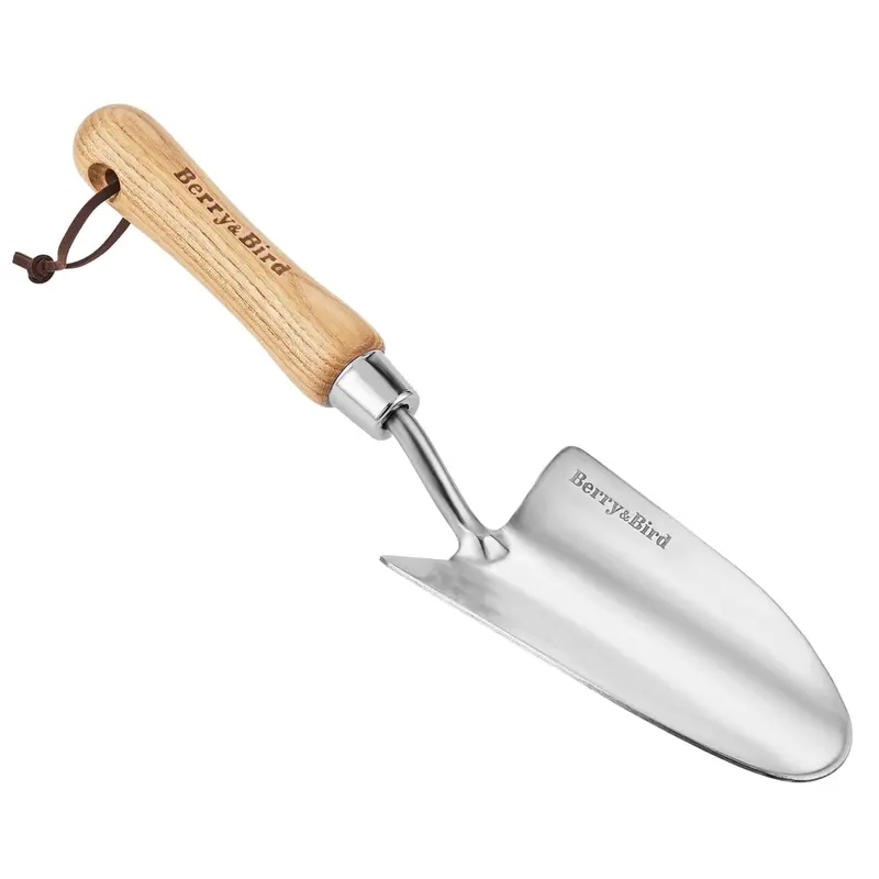13.1-Inch Stainless Steel Potting Trowel – Heavy-Duty Soil Scoop With Wood Grip 1