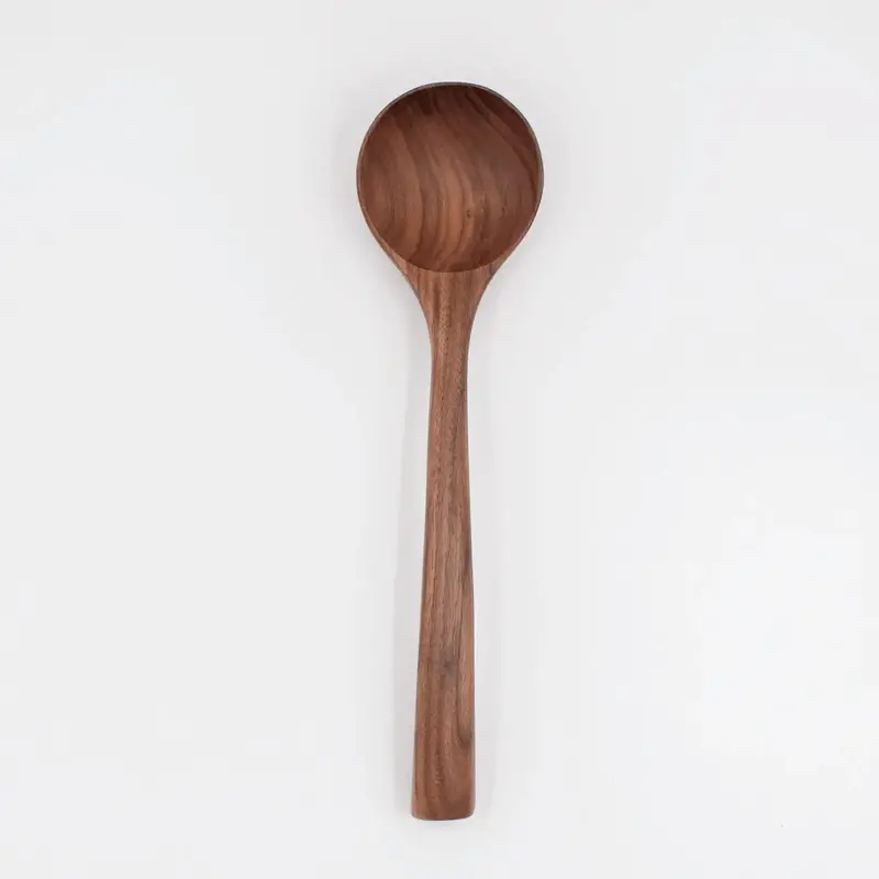 13" Walnut Wooden Ladle – Deep Bowl Design For Soups & Stews 1
