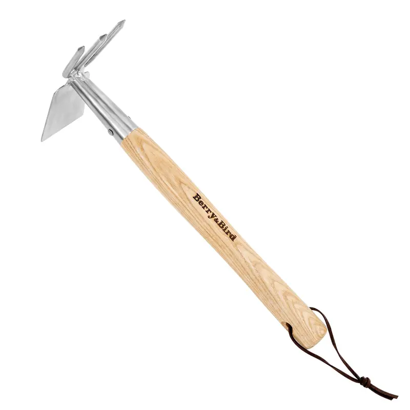 2-In-1 Rake & Hoe Tool – 14.6-Inch Stainless Steel Cultivator And Pickaxe With Wooden Handle 1