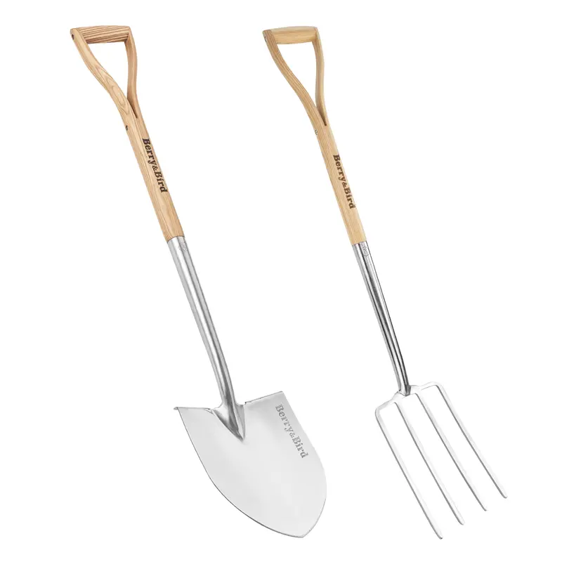 2-Piece Stainless Steel Garden Tool Set – Shovel & Digging Fork (43") 1