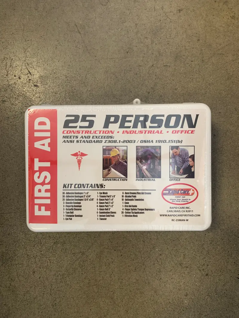 25-Person First Aid Kit – Portable Plastic Box – Fully Stocked & Organized 1