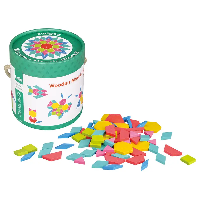 250-Piece Wooden Mosaic Block Set For Pattern Building And Color Exploration 1