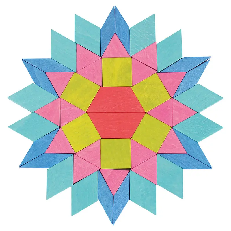 250-Piece Wooden Mosaic Block Set For Pattern Building And Color Exploration 2