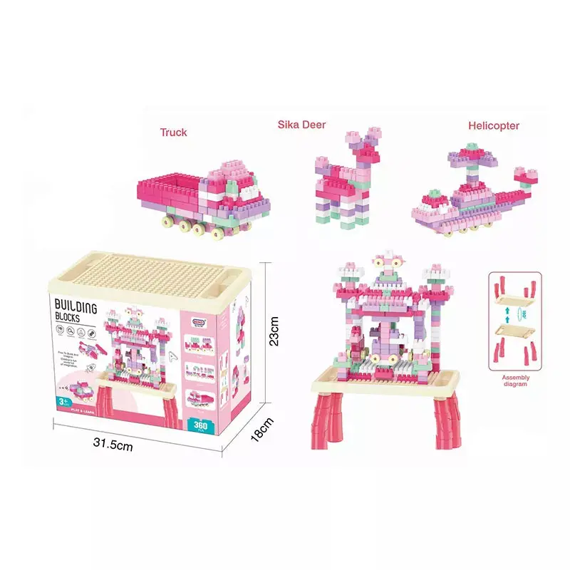 360-Piece Creative Building Block Table Kit – Hands-On Learning Center For Preschoolers 1