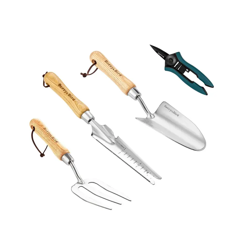 4-Piece Versatile Garden Kit: Trowel, 5-In-1 Shovel, Pruners & Hand Fork 1