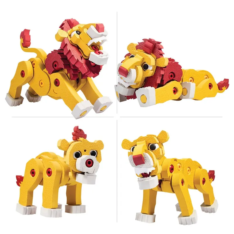 African Wildlife Block Set – Lion & Meerkat 1