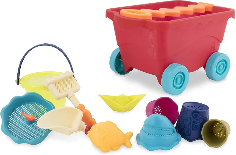 B. Translucent Red Travel Beach Wagon – Lightweight & Foldable 1