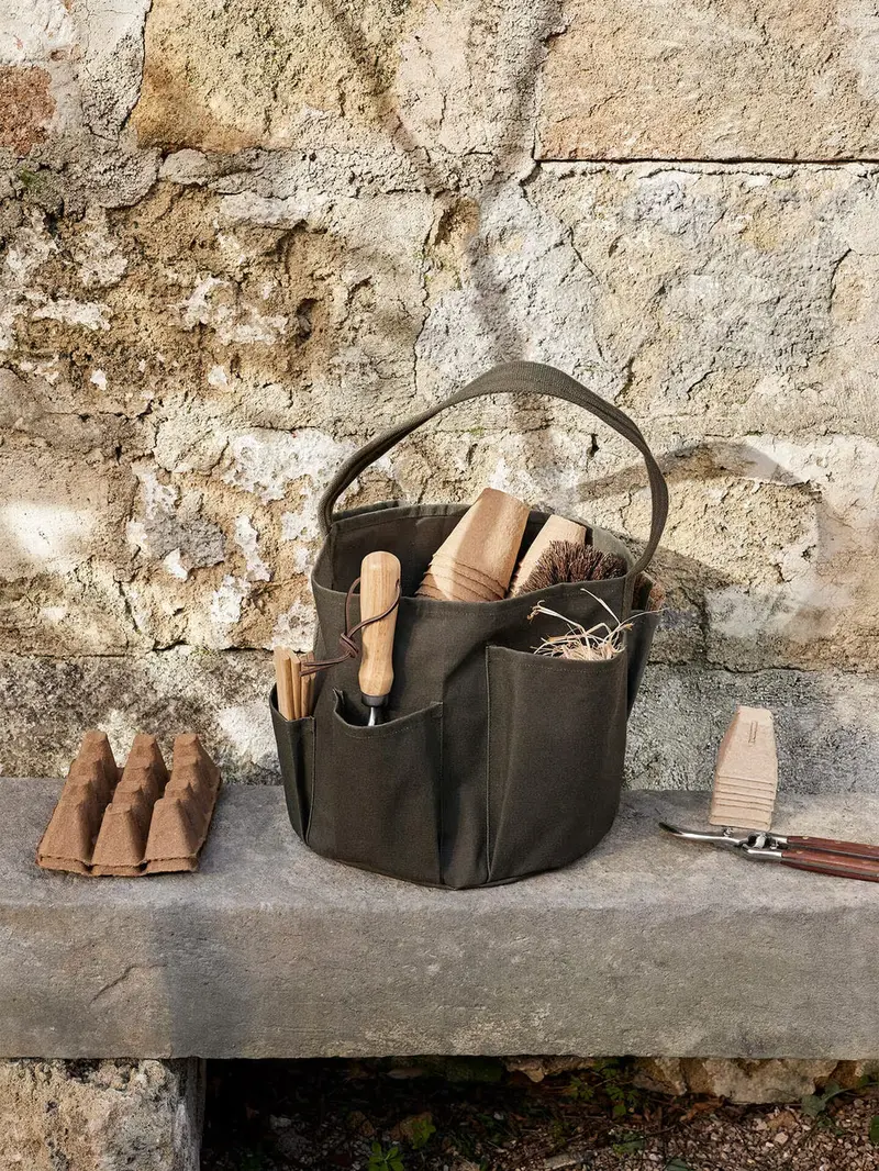 Bark Olive-Tone Garden Bucket Tote 1