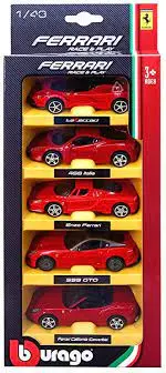 Bburago Ferrari Raceplay Diecast Car Set – 1:43 Scale, 5-Piece Collection 1