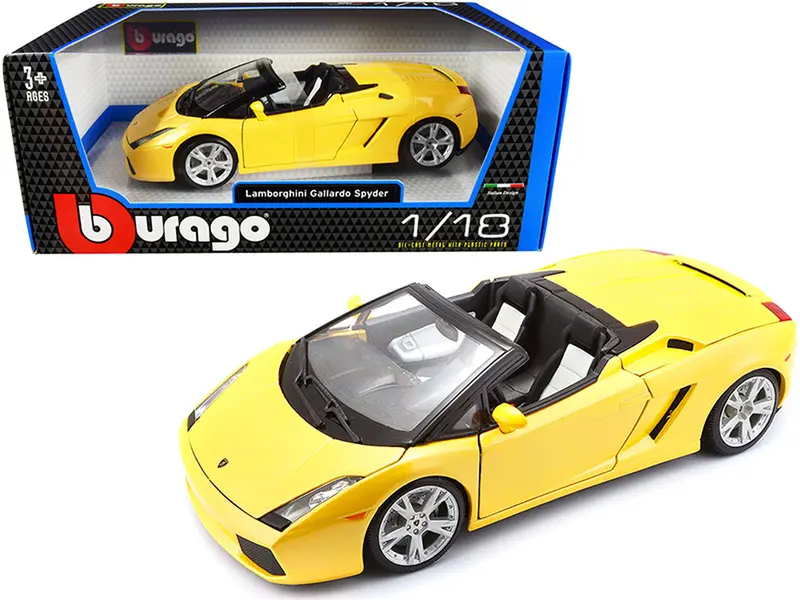 Bburago Lamborghini Gallardo Spyder Convertible – 1:18 Die-Cast Model In Yellow 1