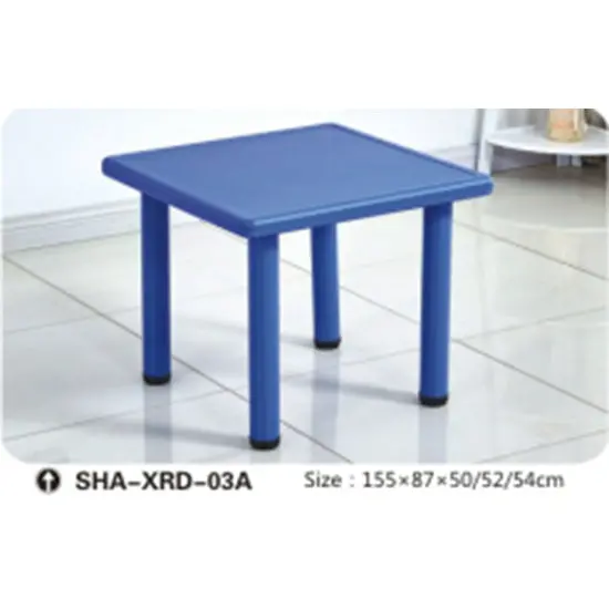 Blue Square Plastic Kids’ Table – Indoor Use, Four-Legged Stability 1