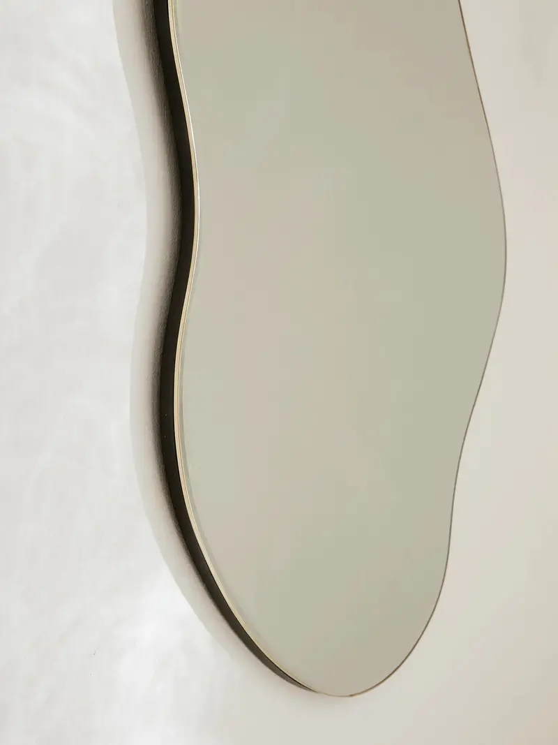 Brass-Finished Pond-Style Wall Mirror 1