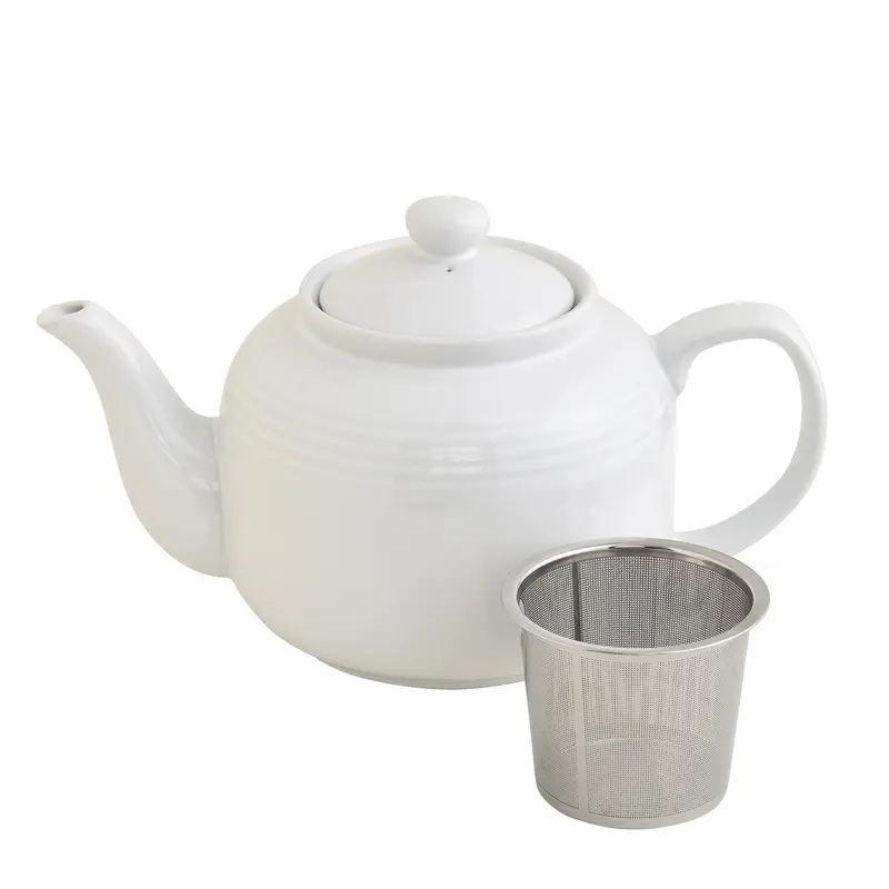 Ceramic Teapot With Removable Stainless Infuser – 6-Cup Capacity 1