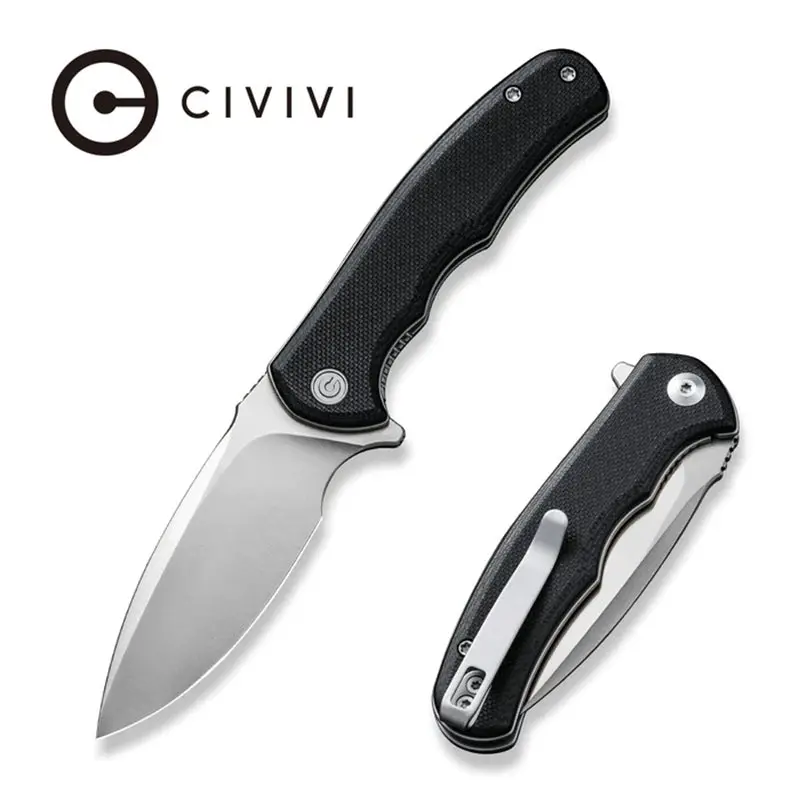 Civivi Mini Praxis Knife – Black G10 Handle With Satin-Finished D2 Steel Blade 1