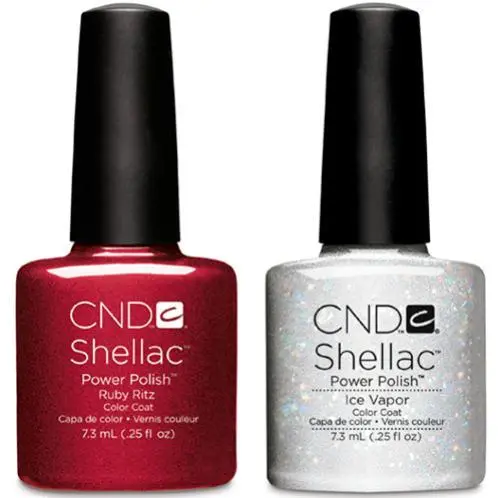 Cnd Shellac Nail Polish Duo: Ruby Ritz & Ice Vapor 1
