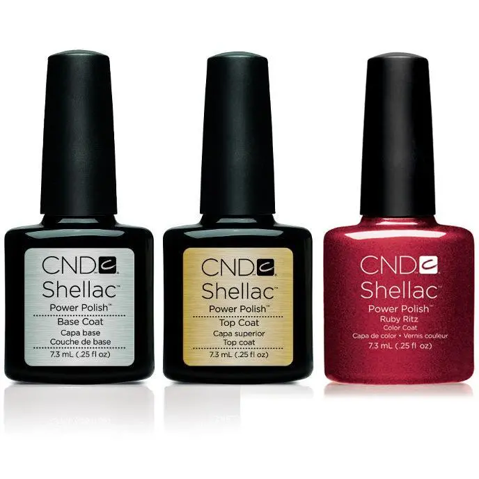 Cnd Shellac Starter Kit: Ruby Ritz With Base And Top Coat 1