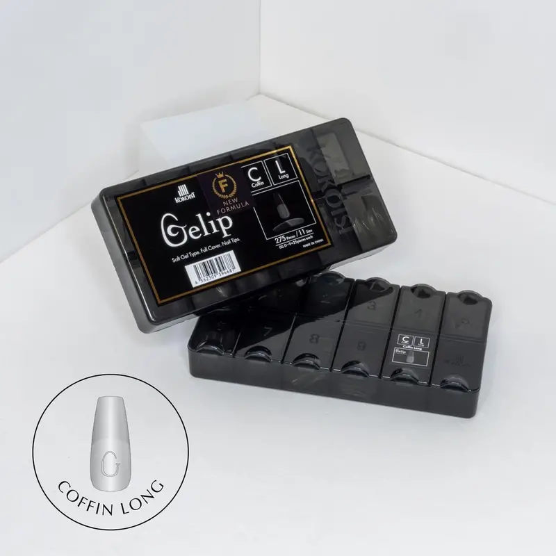 Coffin Long Gelip Extensions – 275-Piece Kokoist Press-On Nail Kit 1