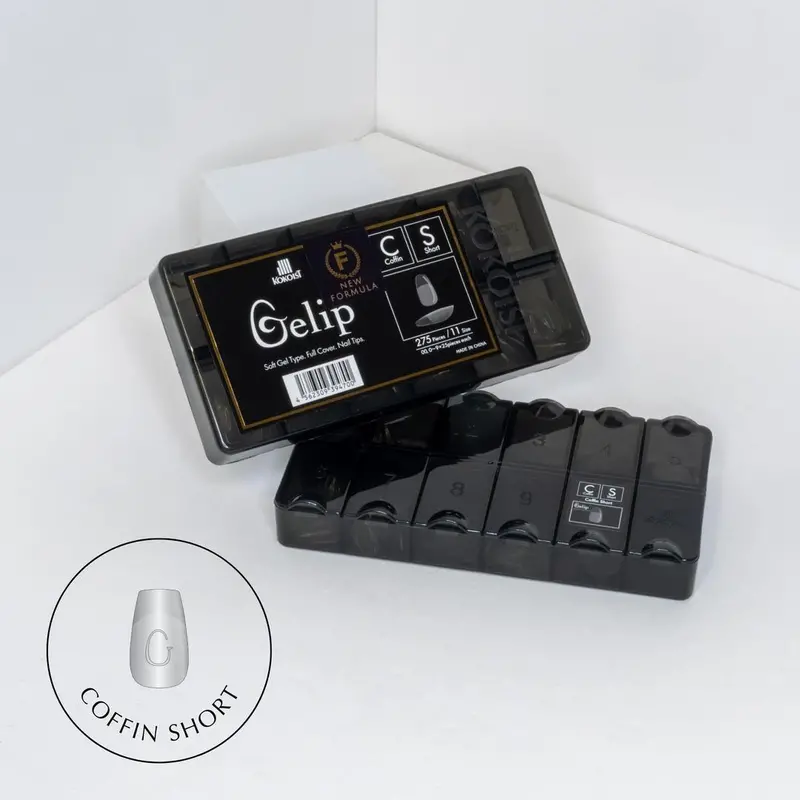 Coffin Short Gelip Extensions – 275-Piece Kokoist Press-On Kit 1