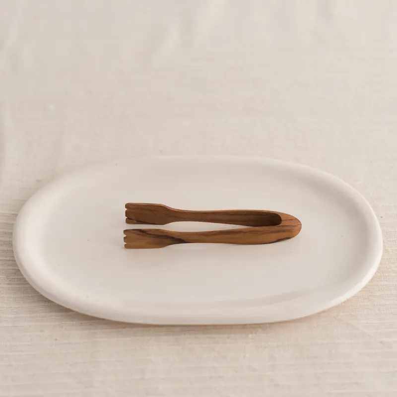 Compact Teak Wood Tongs – Mini Serving & Pick-Up Tools 1