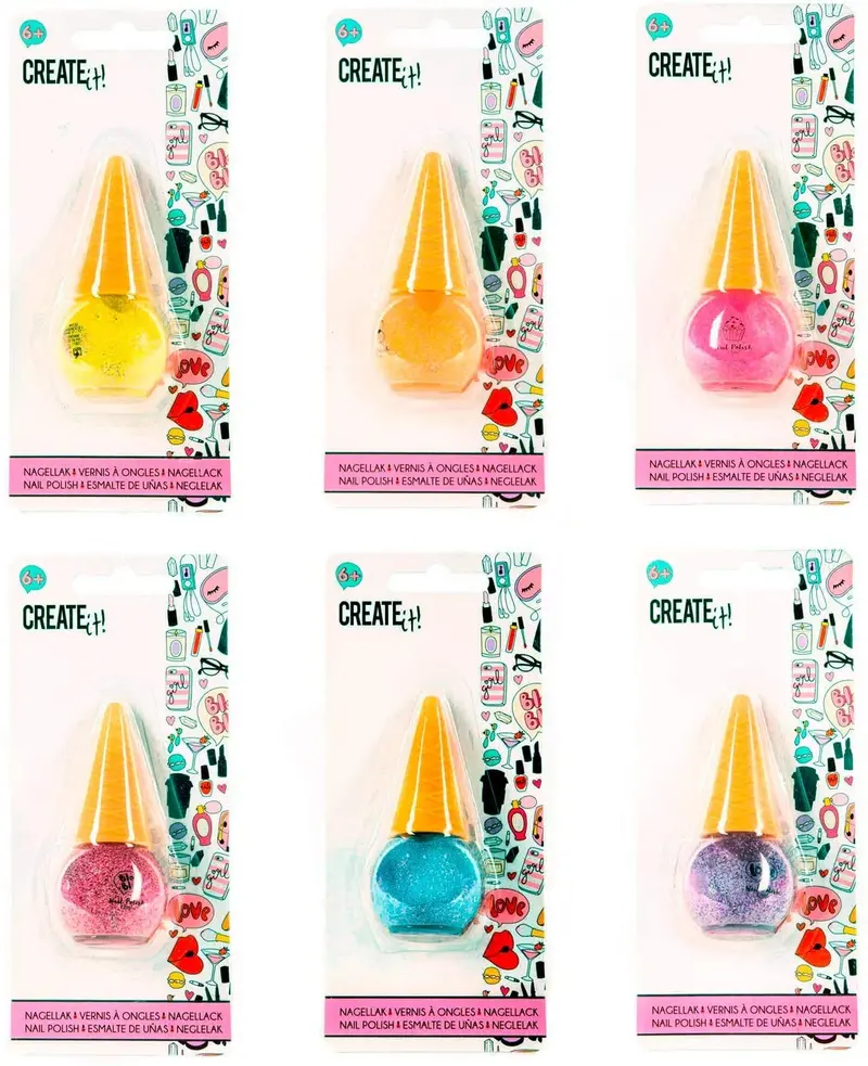 Create It! Disco Ice Cream Nail Polish – Single Bottle, 6 Assorted Colors 1