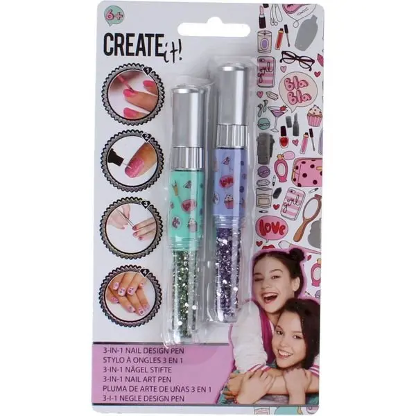 Create It! Dual-Pack 3-In-1 Nail Art Pens 1