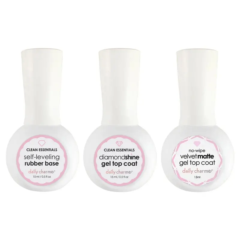 Daily Charme Base & Top Coat Gel Polish Bundle 1