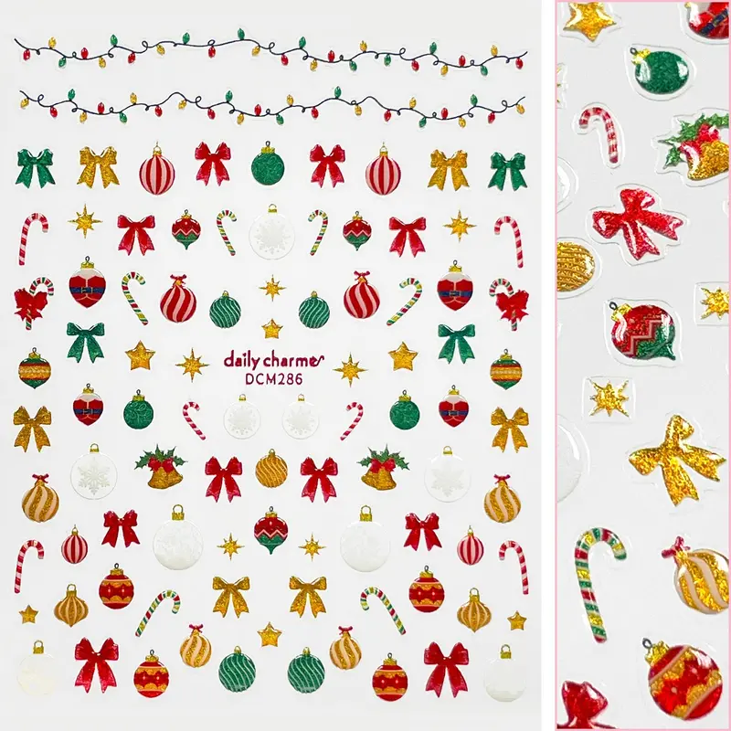 Daily Charme Bauble Bliss Embossed Nail Art Stickers 1