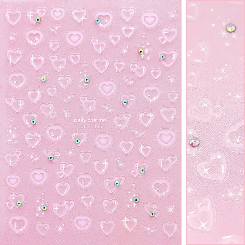 Daily Charme Bejeweled Love Bubbles Nail Stickers – Valentine Edition 1