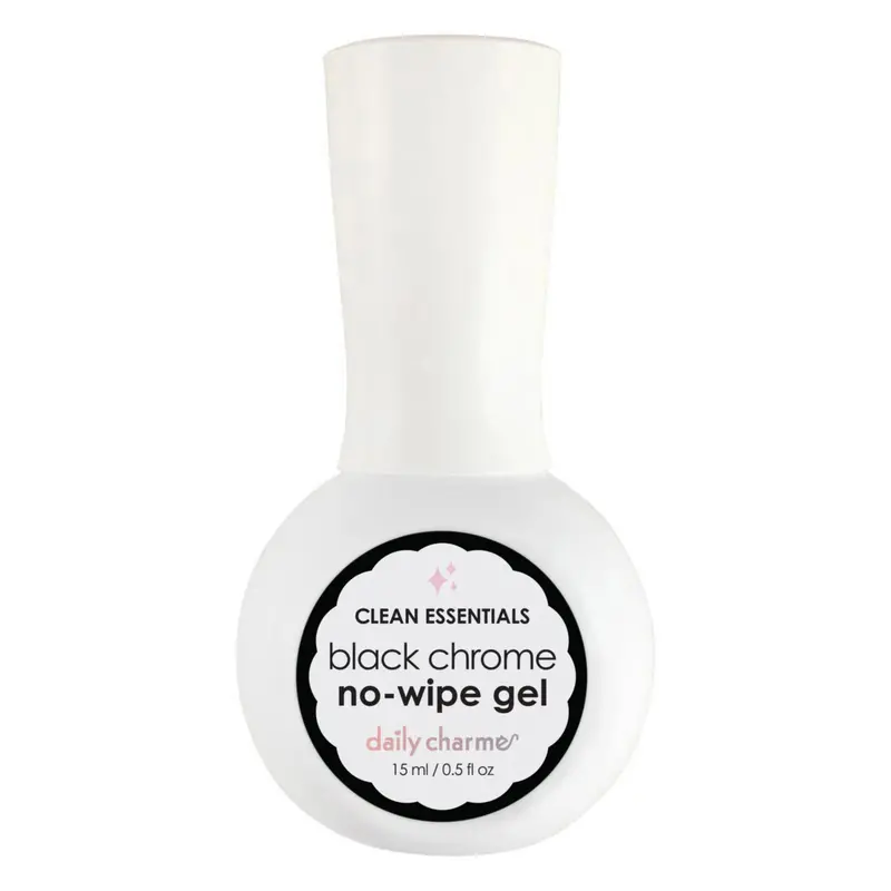 Daily Charme Chrome Effect No-Wipe Gel Polish – Jet Black 1