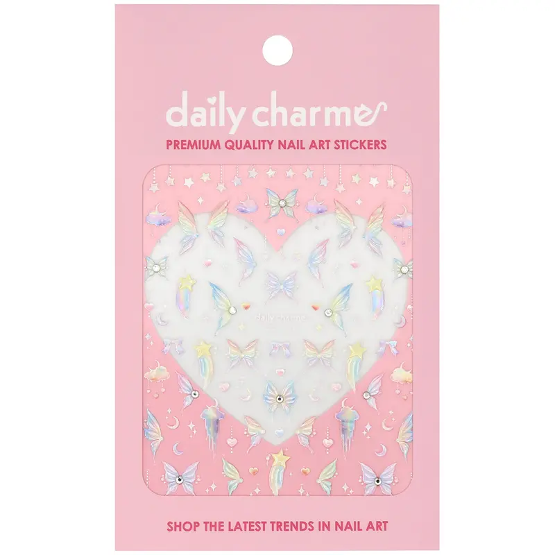 Daily Charme Cosmic Wings Bejeweled Nail Art Sticker 1