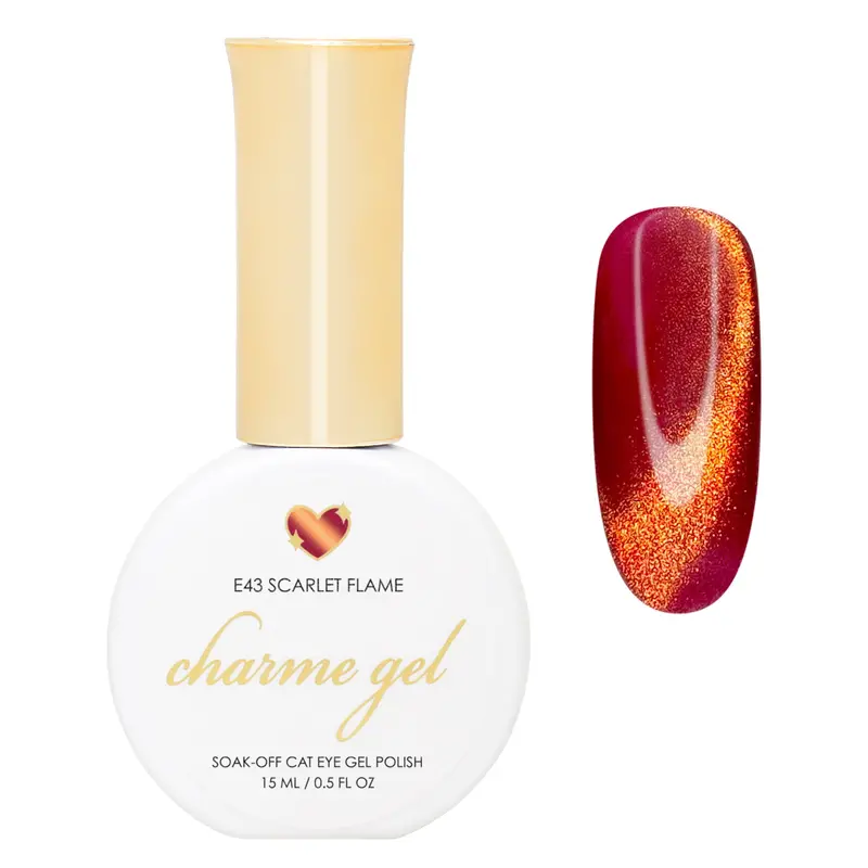 Daily Charme E43 Scarlet Flame Cat Eye Nail Polish 1