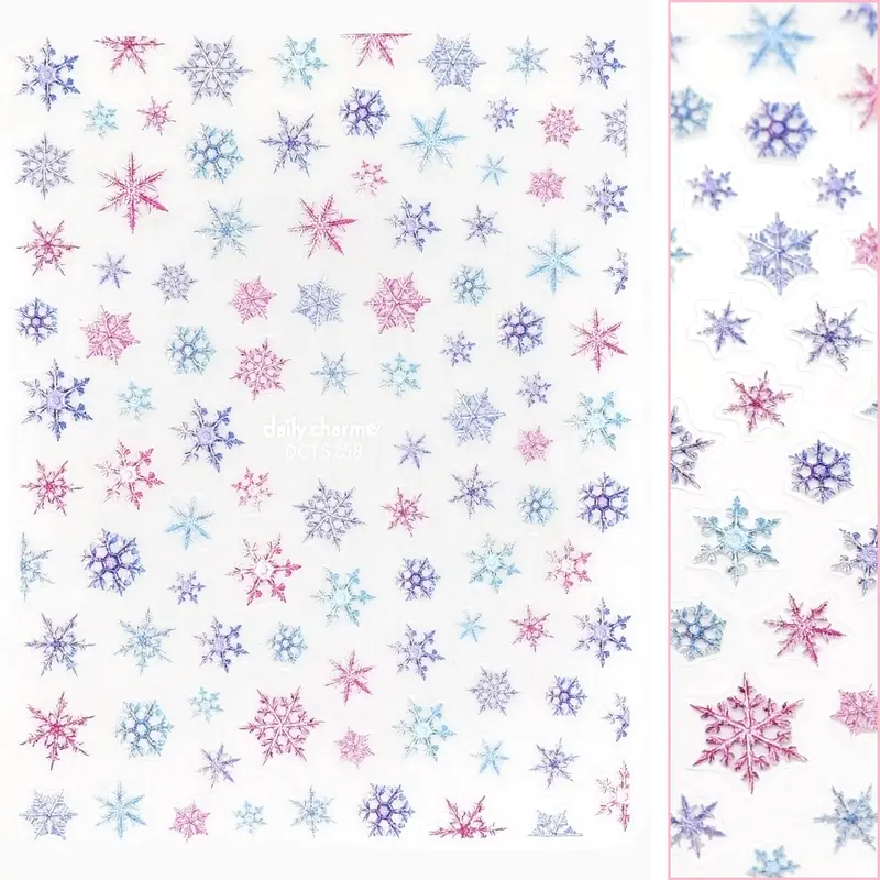 Daily Charme Holiday 3D Embossed Sticker – Colorful Snowflake Detail 1