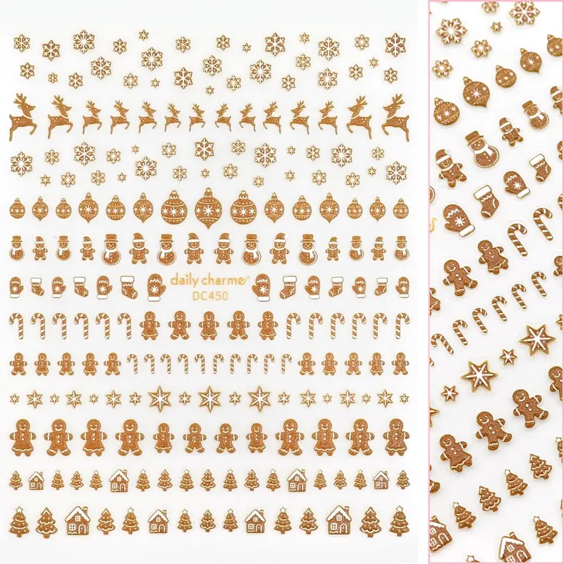 Daily Charme Holiday 3D Embossed Sticker – Gingerbread Village Scene 1