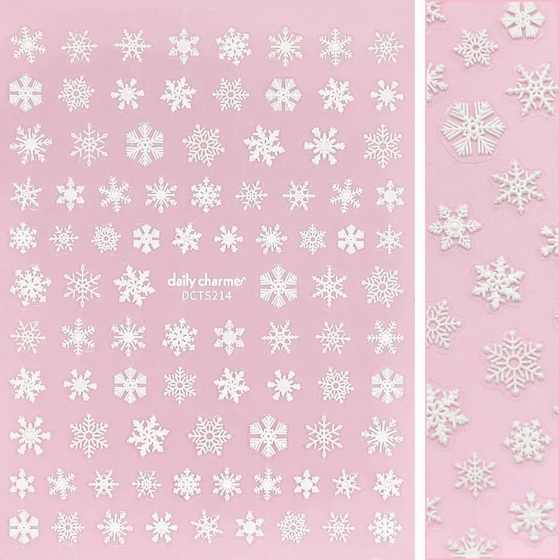 Daily Charme Holiday 3D Embossed Sticker – Icy Snowflake Texture 1