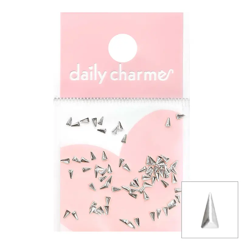 Daily Charme Mini Skinny Triangle Stud Earrings – Sterling Silver Finish 1