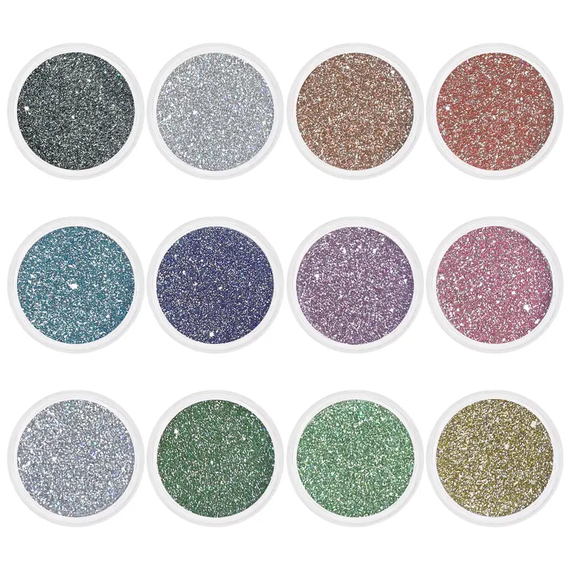 Daily Charme Twinkling Flash Glitter Set – 12 Vibrant Jars For Nail Design 1