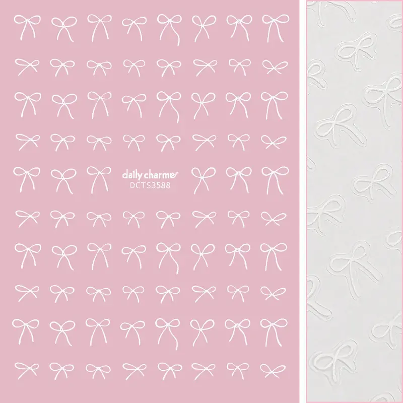 Daily Charme White Coquette Bows Kawaii Nail Decal 1