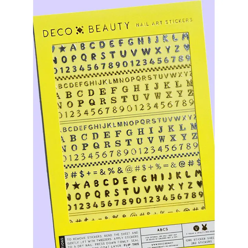 Deco Beauty Abc Nail Art Stickers – Alphabet-Themed Decorative Nail Decals 1