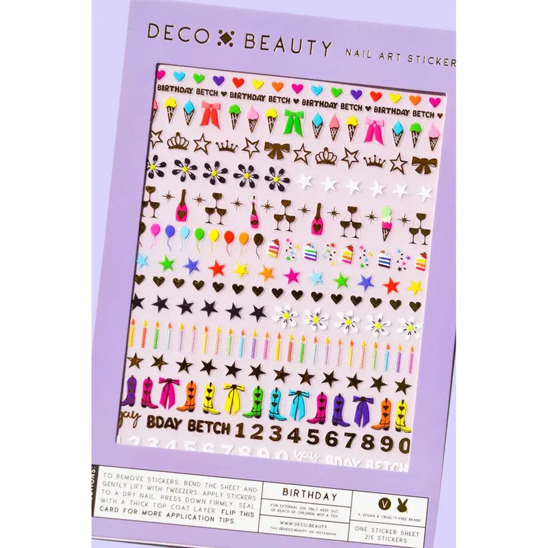 Deco Beauty Birthday-Themed Nail Art Stickers For Creative Manicures 1