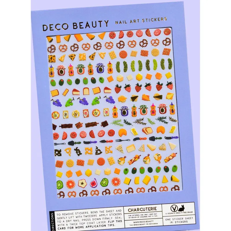 Deco Beauty Charcuterie-Themed Nail Art Sticker Sheet 1