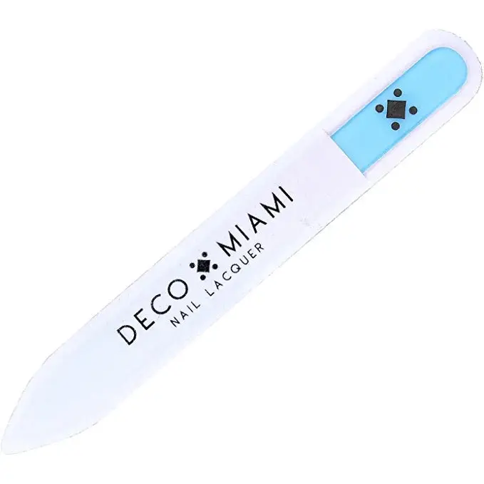 Deco Beauty Light Blue Glass Nail File – Smooth, Reusable Buffing Tool 1