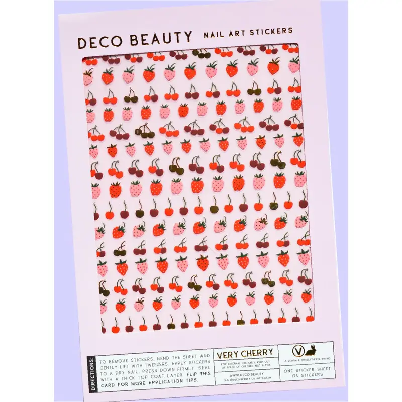 Deco Beauty Nail Art Stickers – Vibrant Cherry-Inspired Patterns 1