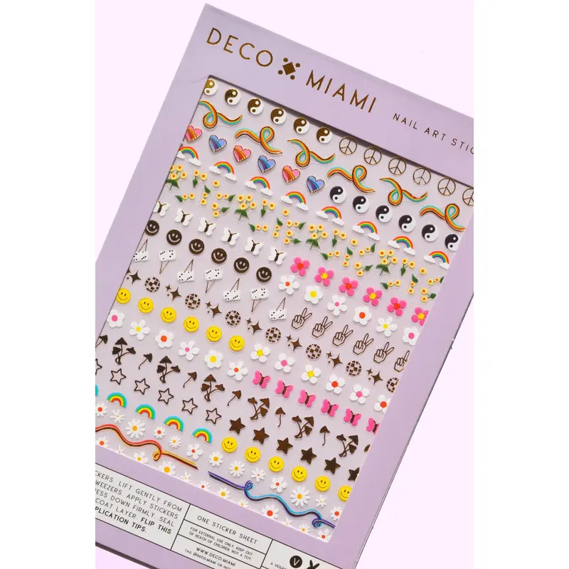 Deco Beauty Stay Groovy Nail Stickers – Retro 70S Style 1