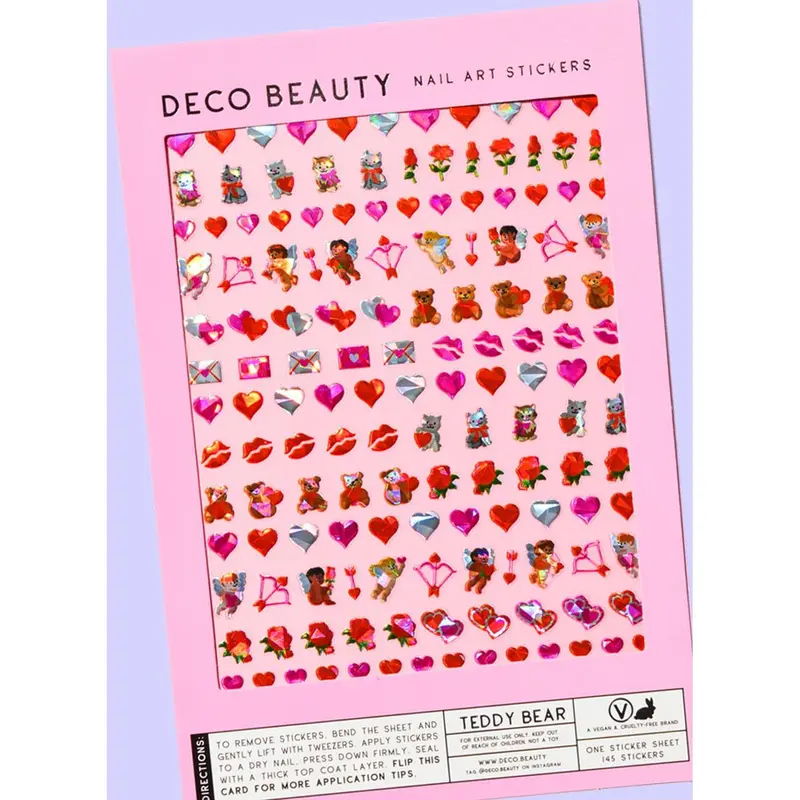 Deco Beauty Teddy Bear Nail Art Sticker Sheet 1