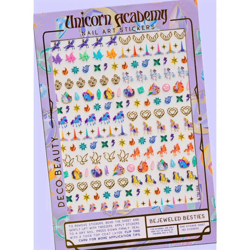 Deco Beauty Unicorn Academia Nail Art Stickers – Bejeweled Besties 1