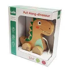 Dinosaur Pull-Along Toy With Wobbly Head And Rolling Wheels 1
