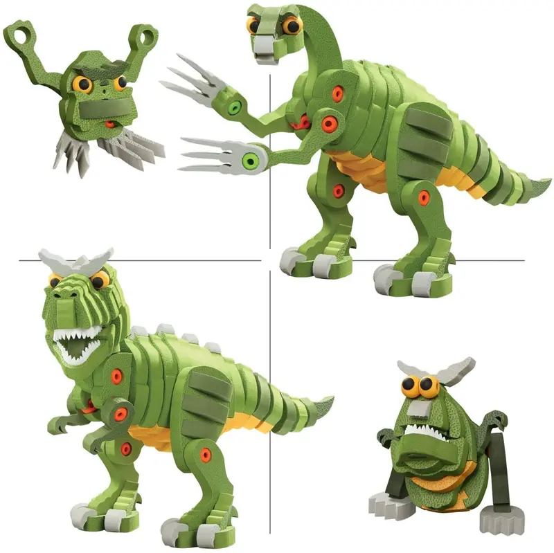 Dinosaur-Themed Building Blocks – T-Rex & Triceratops 1