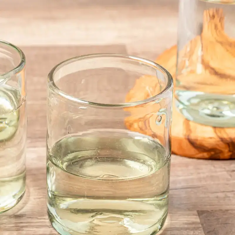 Dof Handblown Clear Glass Tumblers – Mexican Artisan Drinkware 1